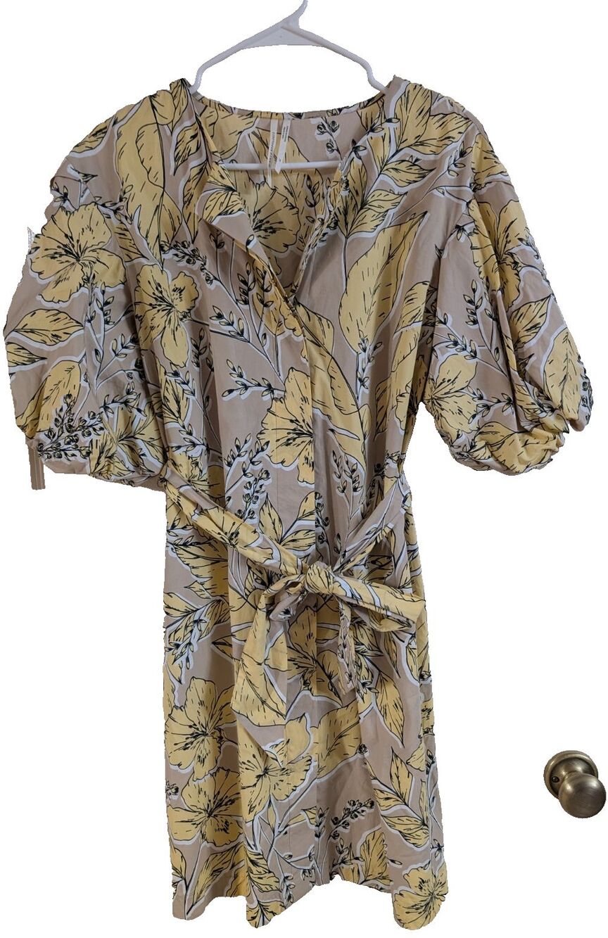 Anthropologie Floral Wrap Dress Tie Waist XS Boho Excellent